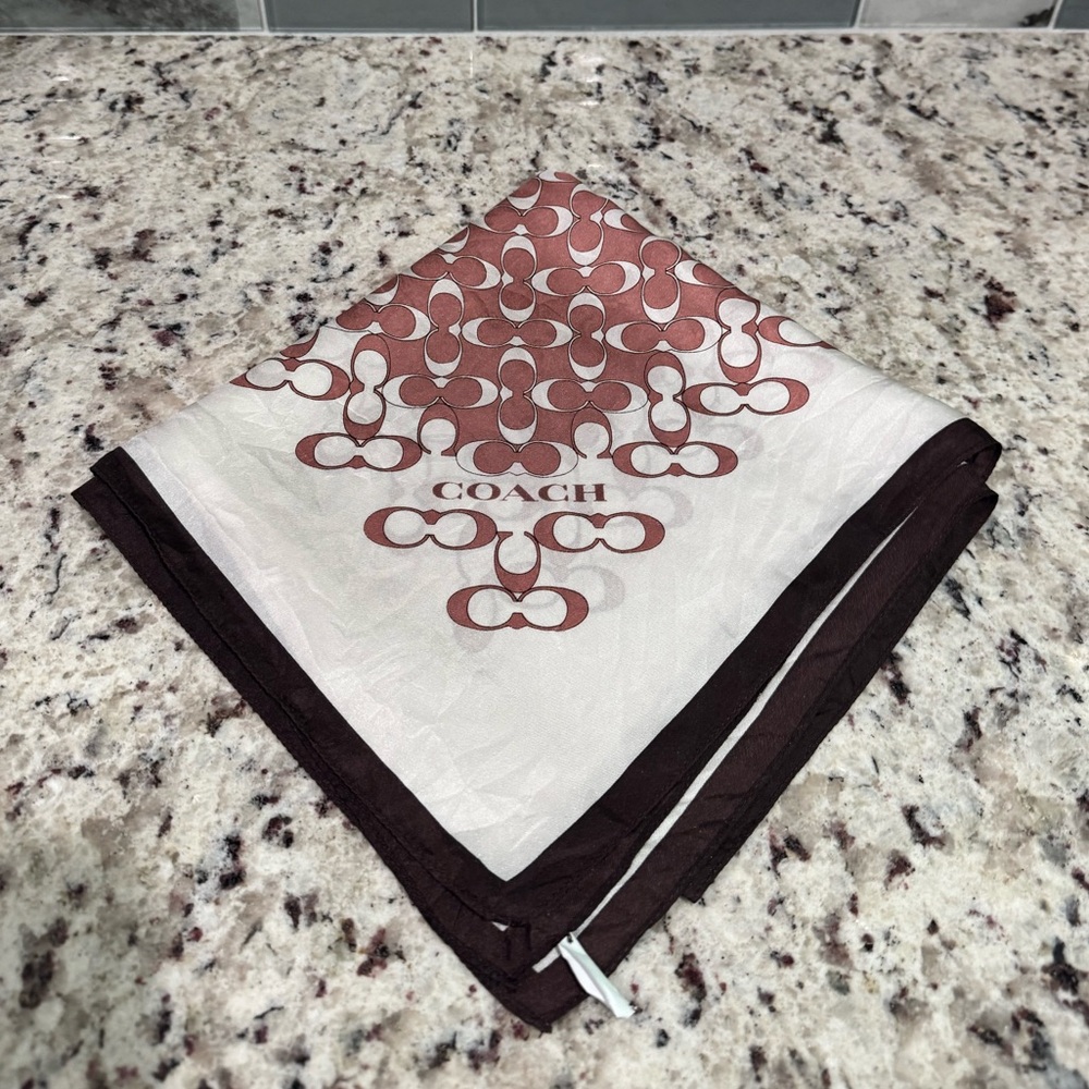 Coach Burgundy and Cream Coach
Silk scarf